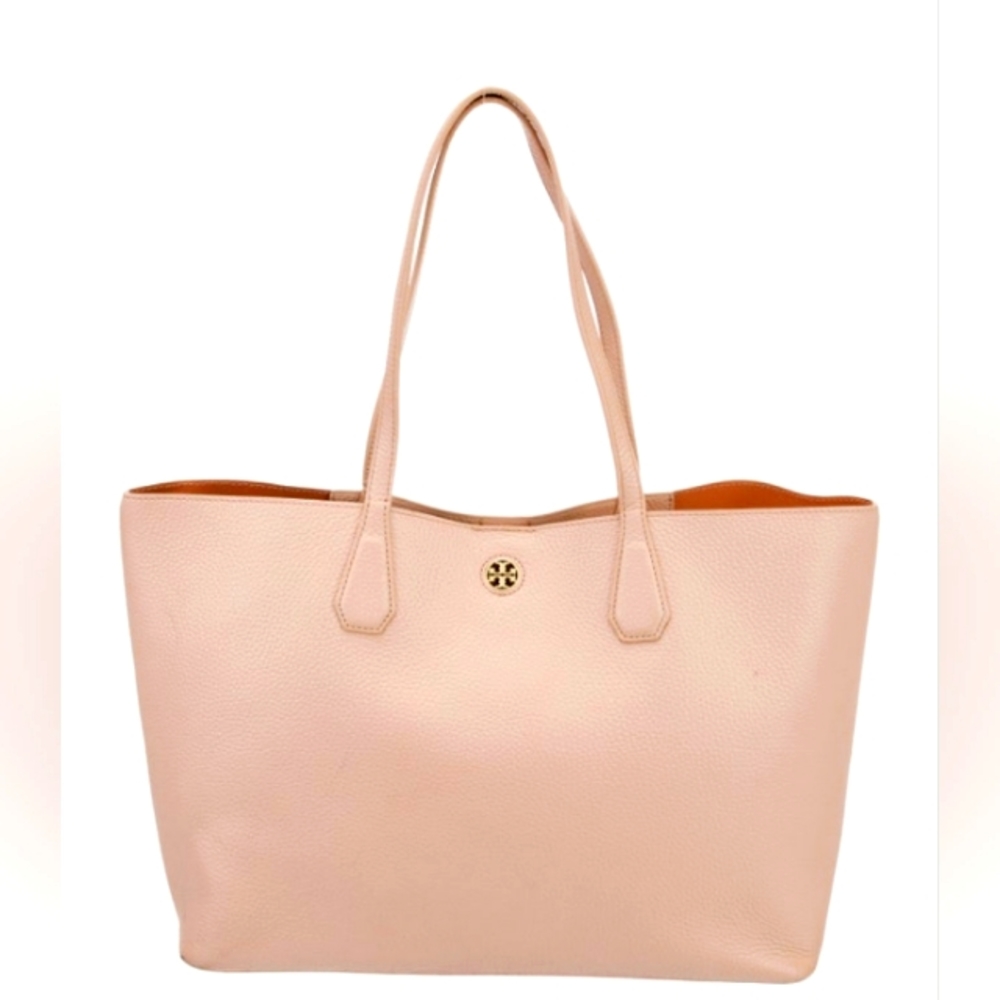 Tory Burch Large Pebble Leather her Tote in Blush Pink